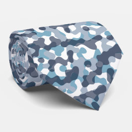 Modern blauw camouflage patroon marine thema stropdas