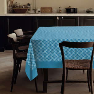 Modern blauw check tafelkleed voor chique interieu