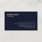 Modern blauw chic goud folie elegant kleurenblok visitekaartje (Achterkant)