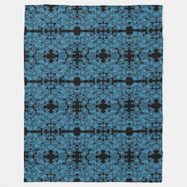 Modern blauw cirkelenpatroon fleece deken