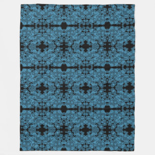 Modern blauw cirkelenpatroon fleece deken