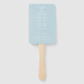 Modern Blauw Citrus Script Huwelijksceremonieprogr Handwaaier (Achterkant)