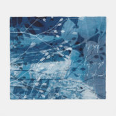 Modern blauw cyanotype botanisch blad fleece deken (Voorkant (Horizontaal))