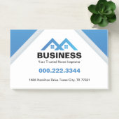 Modern Blauw Dak Huis Logo Vastgoed Post-it® Notes (Kantoor)