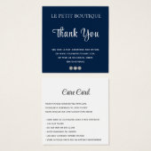 Modern blauw Dank u kleding Care invoegen Kaart (Voorkant /achterkant)