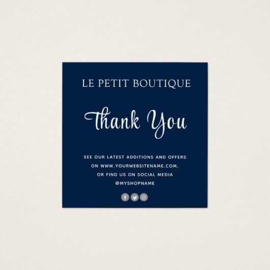 Modern blauw Dank u kleding Care invoegen Kaart (Voorkant)