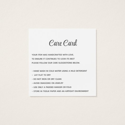 Modern blauw Dank u kleding Care invoegen Kaart (Achterkant)