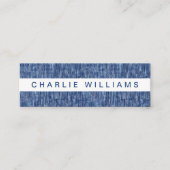 Modern blauw denim patroon professioneel mini visitekaartje (Voorkant)