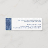 Modern blauw denim patroon professioneel mini visitekaartje (Achterkant)