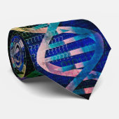 Modern Blauw DNA ID Kunst Medische Wetenschap Stropdas (Opgerold)