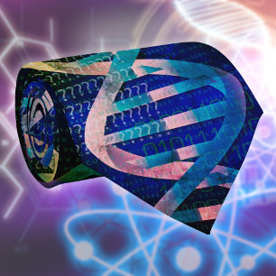 Modern Blauw DNA ID Kunst Medische Wetenschap Stropdas