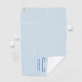 Modern Blauw Drie Lettermonogram Golfhanddoek (Insitu)