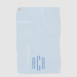 Modern Blauw Drie Lettermonogram Golfhanddoek
