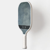 Modern blauw eenvoudig gestructureerd monogram pickleball paddle (Links)