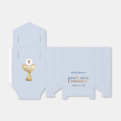 Modern Blauw Eerste Heilige Communie Bedankdoosjes (Uitgevouwen)