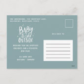 modern blauw elegant script budgetteren feestdagenkaart (Achterkant)