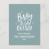 modern blauw elegant script budgetteren feestdagenkaart (Voorkant)