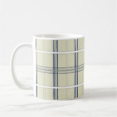Modern blauw en beige Tartan Plaid Koffiemok (Links)