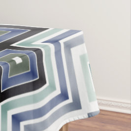 Modern blauw en Blauwgroen tafelkleed