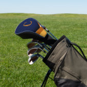 Modern Blauw en Goud Golf Monogram Ontwerp Golfheadcover (Insitu)