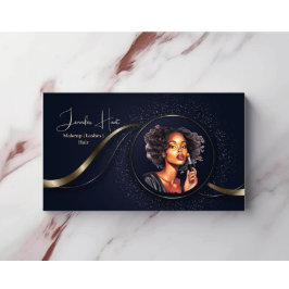 Modern Blauw en goud logo beroep QR code Visitekaartje