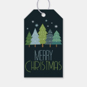 Modern blauw en groen kerstboom cadeau Label Cadeaulabel (Voorkant)