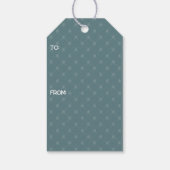 Modern blauw en groen kerstboom cadeau Label Cadeaulabel (Achterkant)