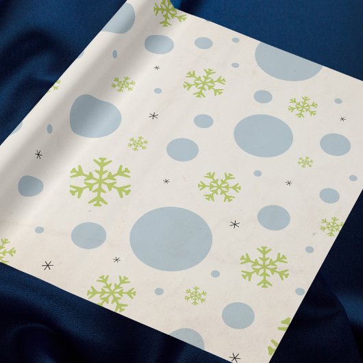 Modern  blauw en groen kerstpatroon cadeaupapier