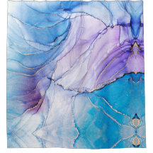 Modern blauw en Paarse gemarmerde alcoholinkt