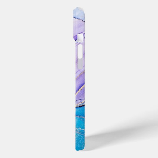 Modern Blauw en Paarse gemarmerde naam Case-Mate iPhone Case (Achterkant / Links)