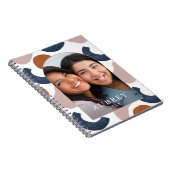 Modern blauw en Roos Abstracte Print Photo Arch Notitieboek (Rechterzijde)