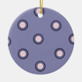 Modern blauw en roze cirkelontwerp keramisch ornament (Voorkant)