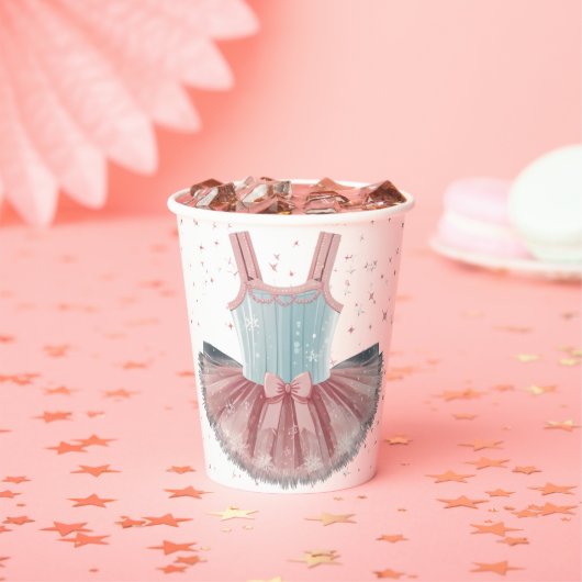 Modern blauw en roze tutu glitter Baby shower Papieren Bekers (Insitu)