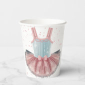 Modern blauw en roze tutu glitter Baby shower Papieren Bekers (Achterkant)