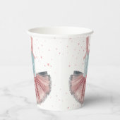 Modern blauw en roze tutu glitter Baby shower Papieren Bekers (Rechts)