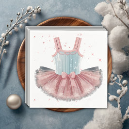 Modern blauw en roze tutu glitter Baby shower Servet