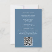 Modern Blauw en Rozen Floral Wildflower Wedding Kaart (Achterkant)