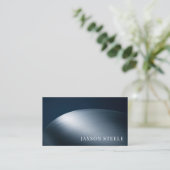 Modern blauw en staal visitekaartje (Staand voorkant)