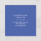 Modern blauw en wit aquarel strepen vierkant vierkante visitekaartje (Achterkant)