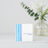 Modern blauw en wit aquarel strepen vierkant vierkante visitekaartje (Staand voorkant)