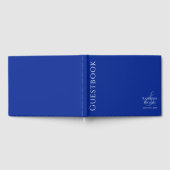 Modern blauw en wit-bruiloft gastenboek (Volledig)