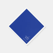 Modern blauw en wit-bruiloft- servet (Hoek)