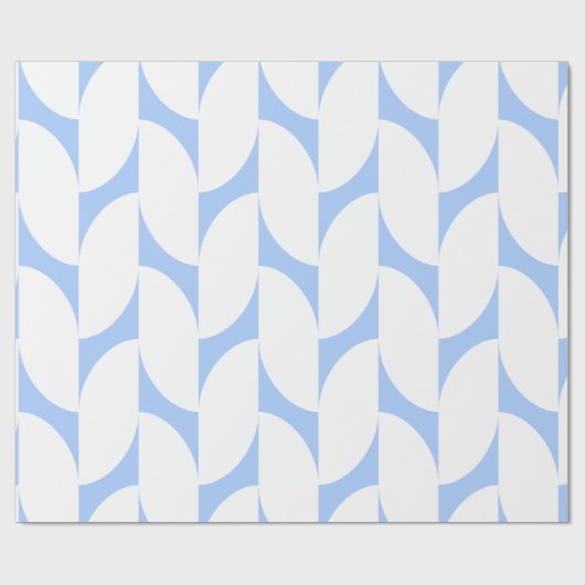 Modern blauw en wit geometrisch inpakpapier (Vlak)