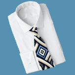 Modern Blauw en wit Grieks Meander patroon Stropdas<br><div class="desc">Een modern en elegant blauw-wit Stropdas.</div>