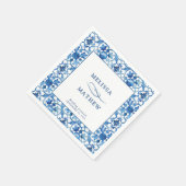 Modern blauw en wit Mediterraan huwelijk Servet (Hoek)