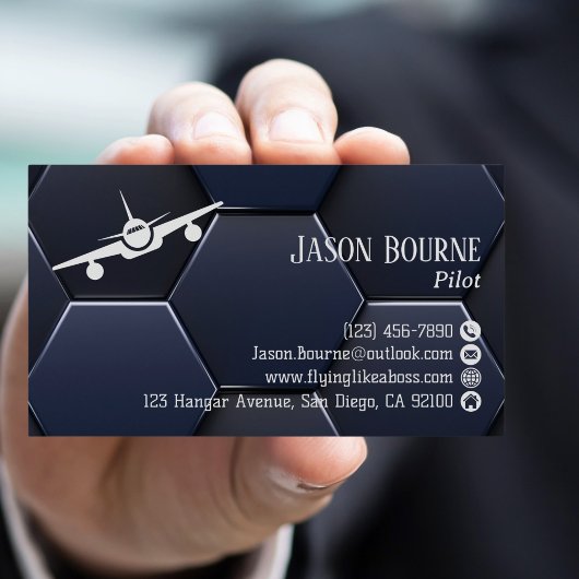 Modern blauw en wit professionele QR-code, luchtva Visitekaartje