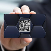 Modern blauw en wit professionele QR-code, luchtva Visitekaartje