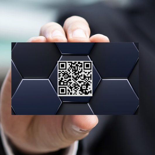 Modern blauw en wit professionele QR-code, luchtva Visitekaartje