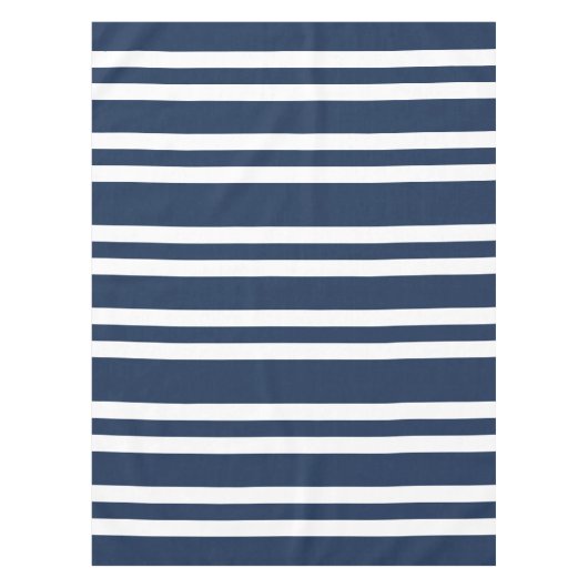 Modern blauw en wit Stripes patroon Tafelkleed (Voorkant)