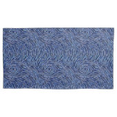 Modern Blauw en Wit Wave Swirl Patroon Kussensloop (Voorkant-Links)